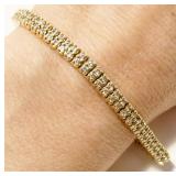 14K Y Gold & Diamond Tennis Bracelet 6.75" 21.1g