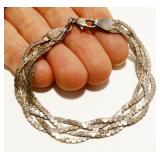 7" Mexican Braided Sterling Silver Bracelet 10.4g