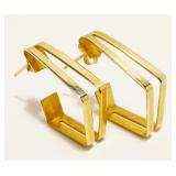 Eclectic 14K Y Gold Half Hoop Earrings 3g