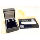 New 2 TCW Moissanite Solid 14K W Gold Earrings*