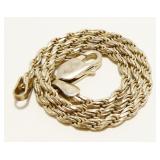 8" Italian Sterling Silver Rope Bracelet 4.1g
