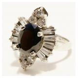 Sterling Silver Gemstone Ring Sz 6 3.1g
