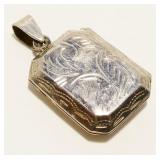 Vtg Sterling Silver Locket Pendant 4.2g