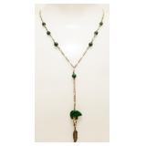 Old Pawn Sterling Silver & Malachite Necklace 5.6g