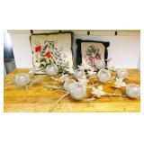 Candleholders & Needlepoint Throw Pillows