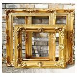 Three Gold Gilded Picture Frames
