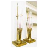 Pair of Brass Lantern-Style Candleholders