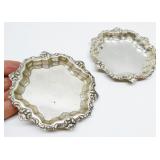 (2)F.M. Whiting Sterling Silver Mini Trays 1.92ozt