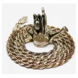 18" 925 Silver Necklace & Rabbit Pendant 15.1g