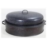 18" Black Enamelware Roaster
