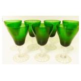 Small Anchor Hocking Forest Green Berwick Goblets