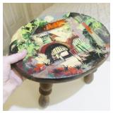 Small Hand-Painted Wood Stool