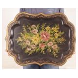 Hand-Painted Pilgrim Art Metal Tray 24"x19"