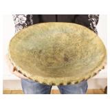 Signed 15" Glazed Terracotta Birdbath