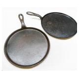 Two Vintage #8 Cast Iron Griddles