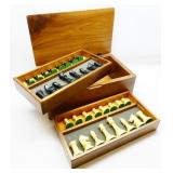 Vintage Chess Set in Wood Case, No Board