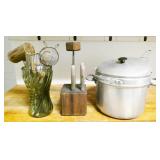 Knife Block, Kitchen Tools, Small Aluminum Pot