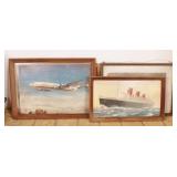 Three Framed Vintage Posters, Rough Condition