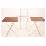 3x MCM Durham Handi-Table TV Dinner Tables w/Stand