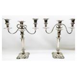 Set of Two 14" Silver Plated Candelabras
