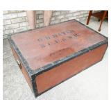 Wood Military Footlocker Trunk