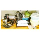 Kettle, Teapot, Knives, Storage Containers