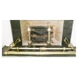 Brass Fireplace Gate & Andirons