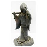 8" Mid-Century Cast Iron Geisha Statue