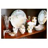 Assorted China, Crystal Vase & Porcelain Figures