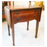 Double Drop Leaf Side Table w/ Flatware Drawer