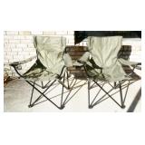 Pair of Army Green Folding Chairs