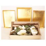 Serving Trays & Silk Magnolia Centerpiece