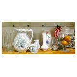 English Ceramic Pitcher, Vases, Decor Items