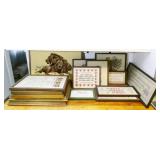 Framed Needlepoint & Two Throw Pillows