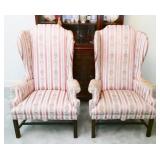Pair of Upholstered Wing Back Chairs