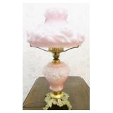 Fenton for L.G. Wright Puffy Rose Pink Table Lamp