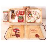 Coca-Cola Glass Christmas Ornaments (2 Chipped)