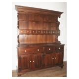 Vtg E. Allen Old Tavern Pine China Hutch Cabinet