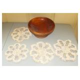 Wood Bowl & Shell Trivets