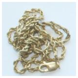 22' 14K Y Gold Rope Necklace 9.1g