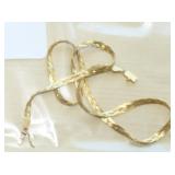 18' 14K Y Gold Braided Herringbone Necklace 9.6g