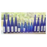 Cobalt Blue Glass Riesling Wine Bottles