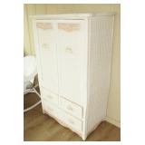 Vtg Pier 1 Jamaica Collection White Wicker Armoire