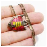 20' Sterling Silver Tropical Fish Necklace 7.6g