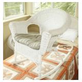 White Wicker Rocking Chair