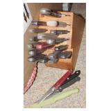 Kitchen Knives with Wood Block