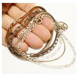 Six Italian Sterling Silver Bracelets 18.5g