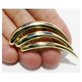 Vintage Piscitelli MCM Gold-Tone Modernist Brooch