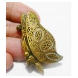 Vintage Art-Deco Gold-Tone Butterfly Brooch, Spain