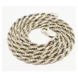 18" Italian Sterling Silver Rope Necklace 12g
